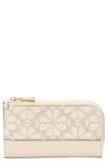Kate Spade New York Devin Spade Floral Jacquard Bifold Wallet In Neutral