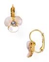 Kate Spade Disco Pansy Mother-of-pearl Leverback Earrings In Gold