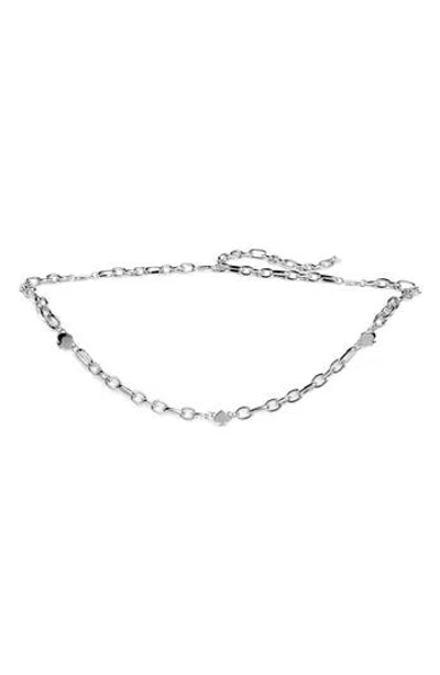 Kate Spade New York Domed Spade Chain Belt In Silver