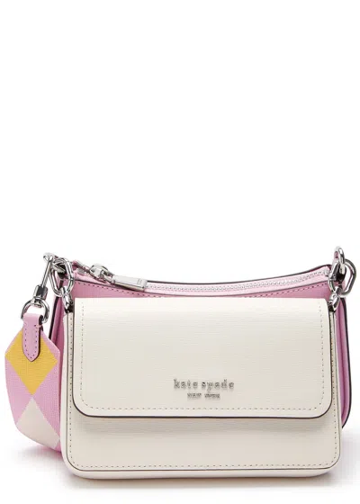Kate Spade New York Double Up Colourblocked Leather Cross-body Bag In Pink