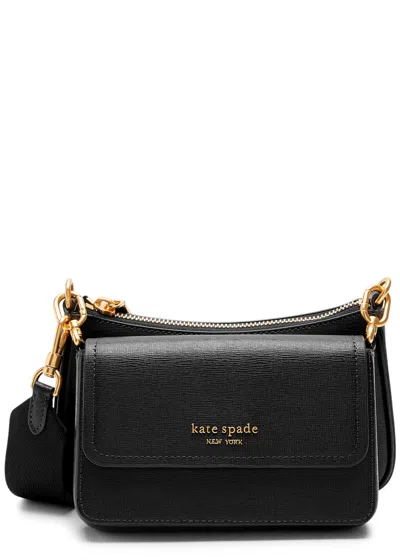 Kate Spade New York Double Up Leather Cross-body Bag In Black