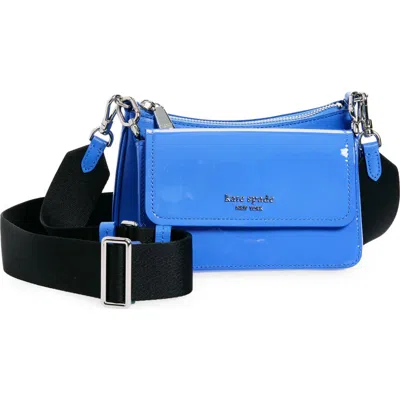 Kate Spade New York Double Up Patent Leather Crossbody Bag In Fluorite