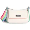 Kate Spade New York Double Up Rainbow Trim Saffiano Textured Leather Bag In Multi