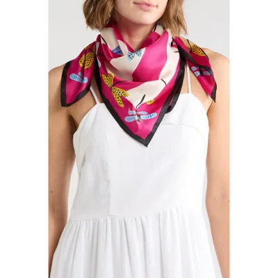 Kate Spade New York Dragonfly Silk Square Scarf In Pink Multi