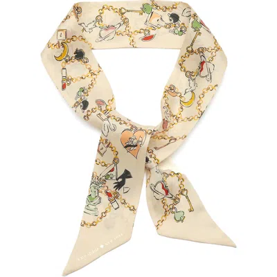 Kate Spade New York Dream Charms Silk Scarf In Brown