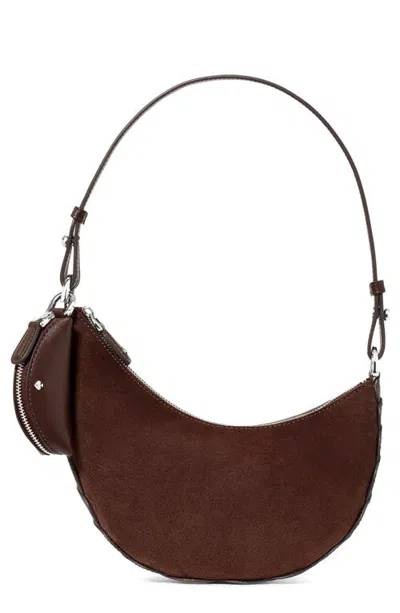 Kate Spade New York Duo Dot Gusset Suede Mini Shoulder Bag In Brown