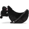 Kate Spade New York Duo Genuine Shearling Crossbody Bag With Bear Zip Pouch In Black