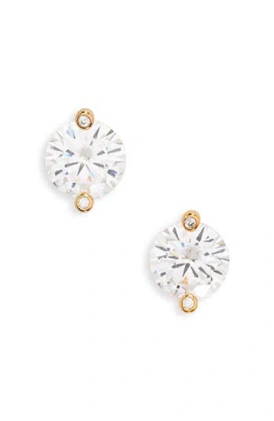 Kate Spade New York Duo Prong Brilliant Cz Stud Earrings In Gold