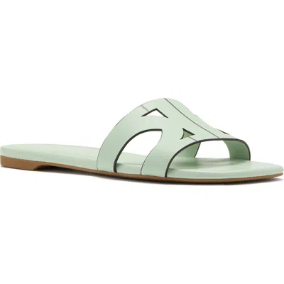 Kate Spade New York Duo Smooth Leather Slide Sandal In Pistachio Ice