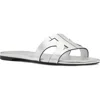 Kate Spade New York Duo Smooth Leather Slide Sandal In Silver