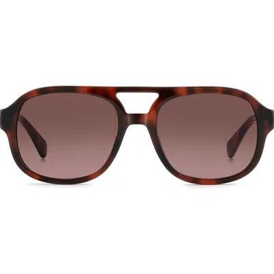 Kate Spade New York Edie 54mm Gradient Square Sunglasses In Havana/burgundy Sh