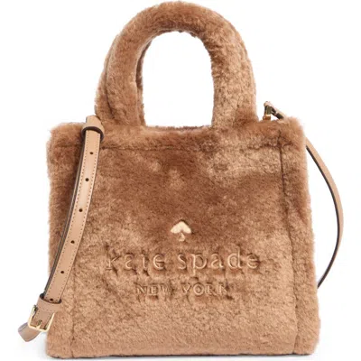 Kate Spade New York Ellie Faux Fur Small Tote Bag In Brown