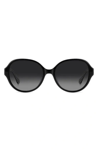 Kate Spade New York Emalie 56mm Gradient Oval Sunglasses In Black/dark Grey Sf