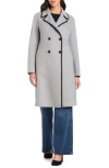 Kate Spade New York Embroidered Double Breasted Top Coat In Gray