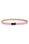 Kate Spade New York Enamel Logo Plaque Belt In Carousel Pink