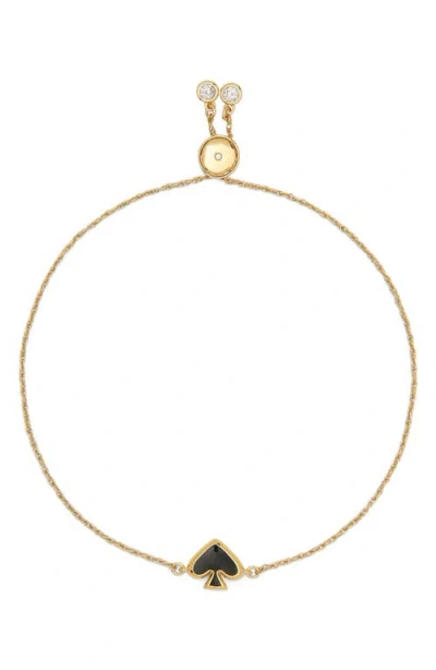 Kate Spade New York Enamel Spade Charm Slider Bracelet In Gold