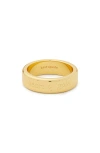 Kate Spade Engraved Idiom Script Band Ring In Gold.