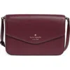 Kate Spade New York Envelope Flap Leather Crossbody Bag In Burgundy