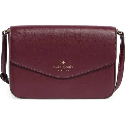 Kate Spade New York Envelope Flap Leather Crossbody Bag In Burgundy
