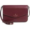 Kate Spade New York Envelope Flap Leather Crossbody Bag In Deep Berry