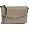 Kate Spade New York Envelope Flap Leather Crossbody Bag In Thunder Cloud