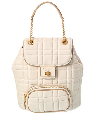 Kate Spade New York Evelyn Small Leather Backpack In Neutral