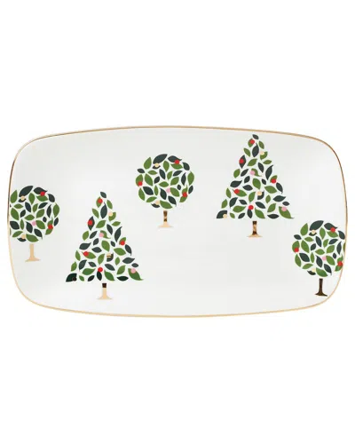 Kate Spade New York Evergreen Hors D'oeuvres Tray In White And Ivory