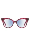 Kate Spade New York Everlee 50mm Blue Light Blocking Reading Glasses In Havana Plum/demo Lens