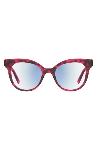 Kate Spade New York Everlee 50mm Blue Light Blocking Reading Glasses In Havana Plum/demo Lens