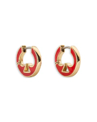 Kate Spade New York Everyday Spade Cut Out Spade Huggie Hoop Earrings In Red