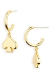 Kate Spade New York Everyday Spade Drop Huggie Hoop Earrings In Gold