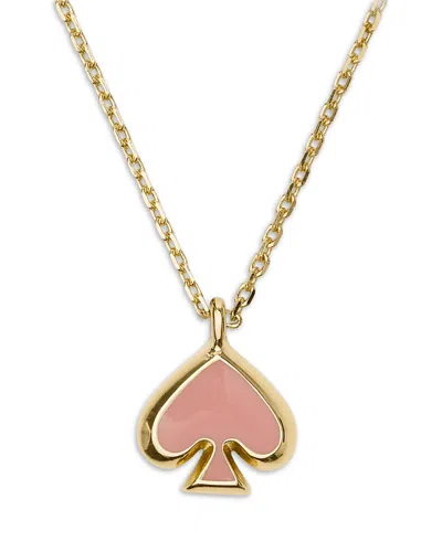 Kate Spade New York Everyday Spade Enamel Mini Pendant Necklace, 17 In Pink