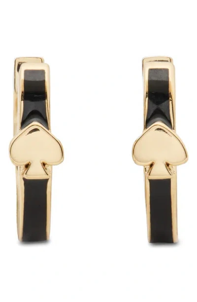 Kate Spade New York Everyday Spade Slim Huggie Hoop Earrings In Black