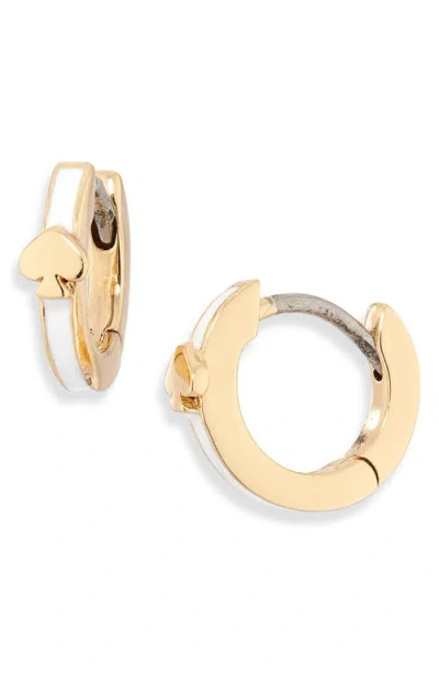Kate Spade New York Everyday Spade Slim Huggie Hoop Earrings In Burgundy