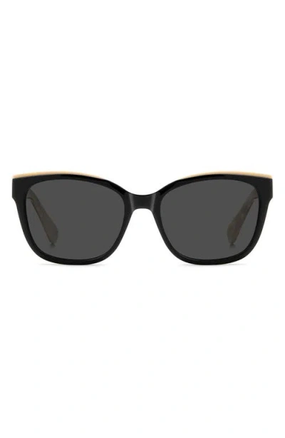 Kate Spade New York Fatimah 55mm Rectangular Sunglasses In Black Beige/grey