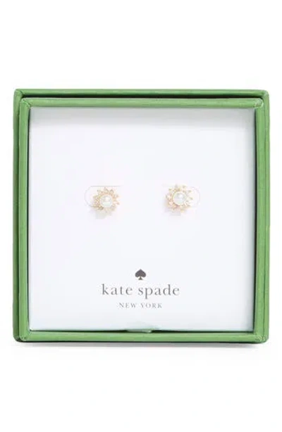 Kate Spade New York Faux Pearl Flower Stud Earrings In Gold