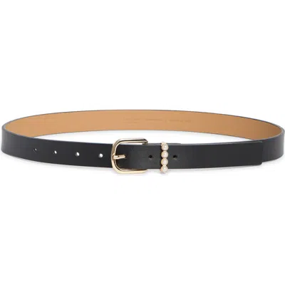 Kate Spade New York Faux Pearl Keeper Belt In Black