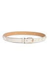 Kate Spade New York Faux-pearl Stud Leather Belt In Neutral