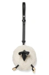 Kate Spade New York Faux Shearling Sheep Bag Charm In White
