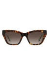 Kate Spade Fay 54mm Gradient Cat Eye Sunglasses In Havana/brown Gradient