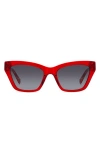 Kate Spade Fay 54mm Gradient Cat Eye Sunglasses In Red/grey Shaded