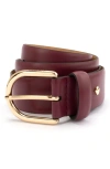 Kate Spade New York Feather Edge Belt In Burgundy