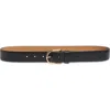 Kate Spade New York Feather Edge Buckle Belt In Black
