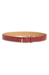 Kate Spade New York Feather Edge Faux Leather Belt In Brown