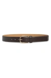 Kate Spade New York Feather Edge Faux Leather Belt In Brown