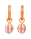 Kate Spade Gold-tone Raffia Charm Color Hoop Earrings