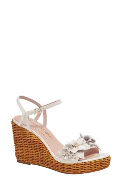 Kate Spade New York Fiori Wicker Wedge Sandal In Nude