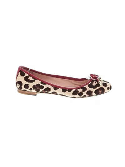 Pre-owned Kate Spade New York Flats In Burgundy