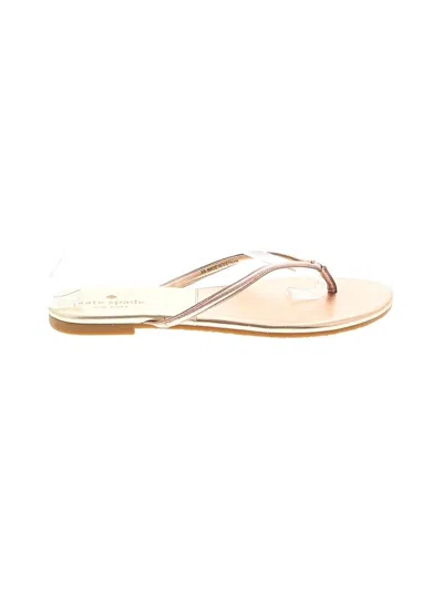 Pre-owned Kate Spade New York Flip Flops In Tan