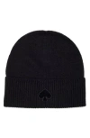 Kate Spade New York Flocked Spade Beanie In 001 Black